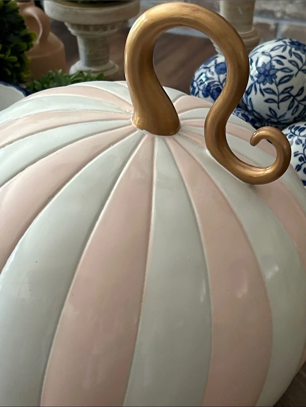NEW! LARGE Gothic Pink & White Striped Good Witch Outdoor Halloween Fall Pumpkin